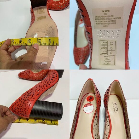Isaac Mizrahi Orange Heels with Cutout Design - Picture 11 of 12